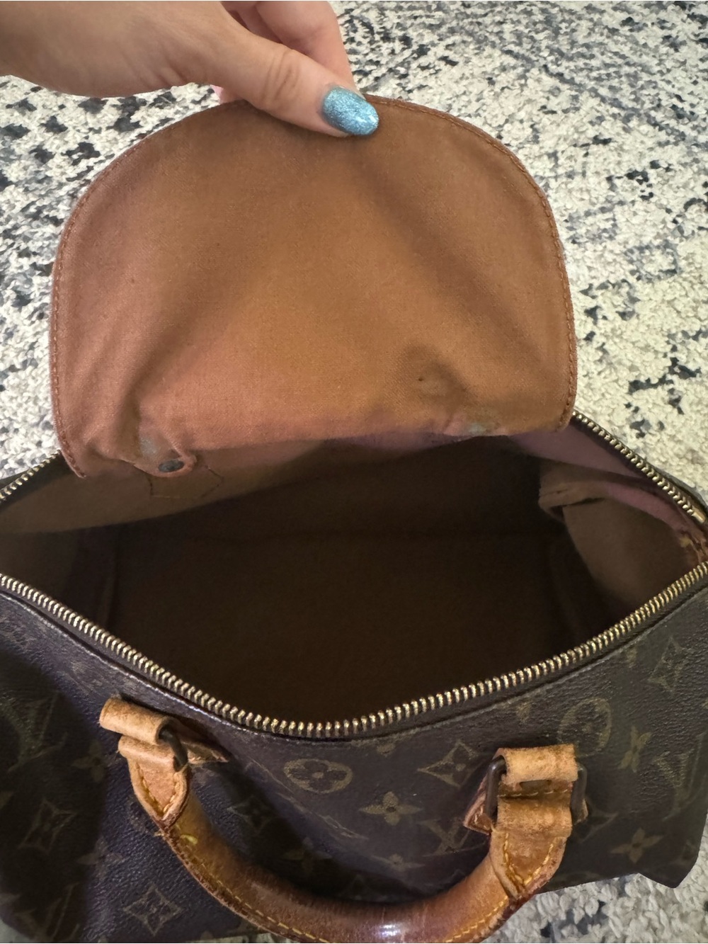 Louis Vuitton Monogram Speedy Top 30 Handle Bag - Brown/Gold/Tan - Picture 14 of 14